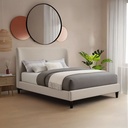 Base Con Cabecera Cama-9569 color Beige de Madera Matrimonial 