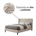Base Con Cabecera Cama-9569 color Beige de Madera Matrimonial 