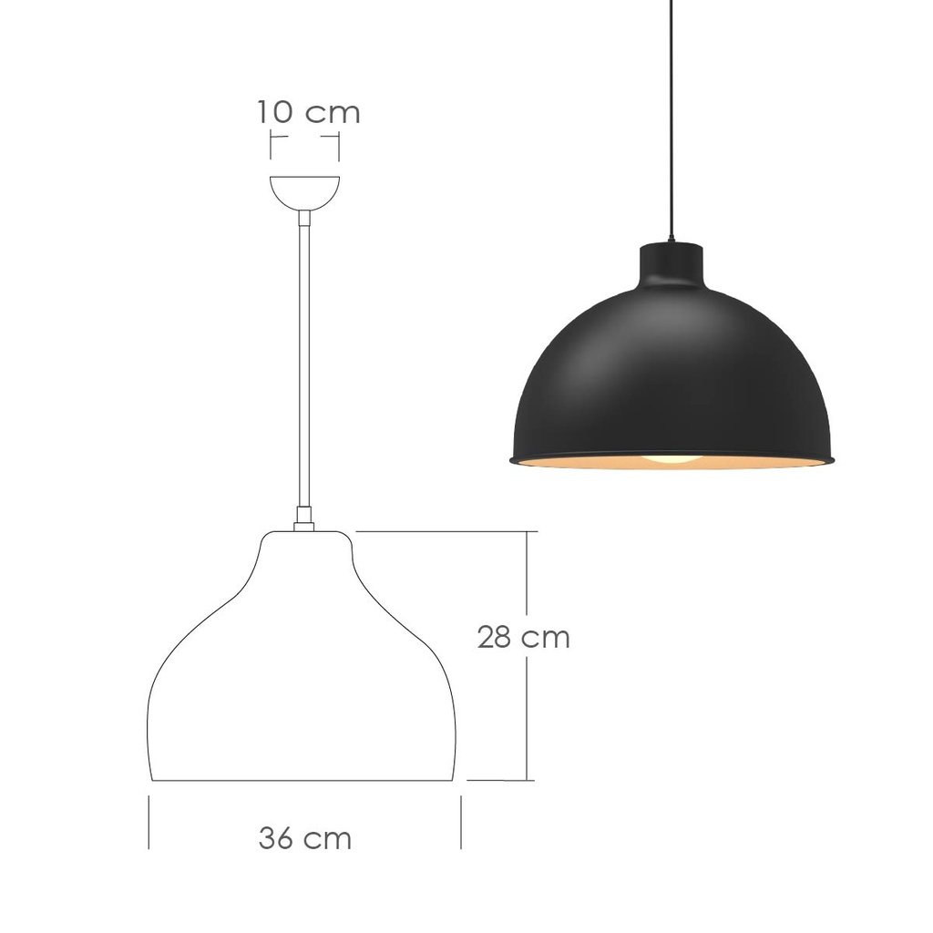 Lámpara colgante 117B negro