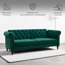Sofa Cama 2 Plazas con antebrazos Verde 