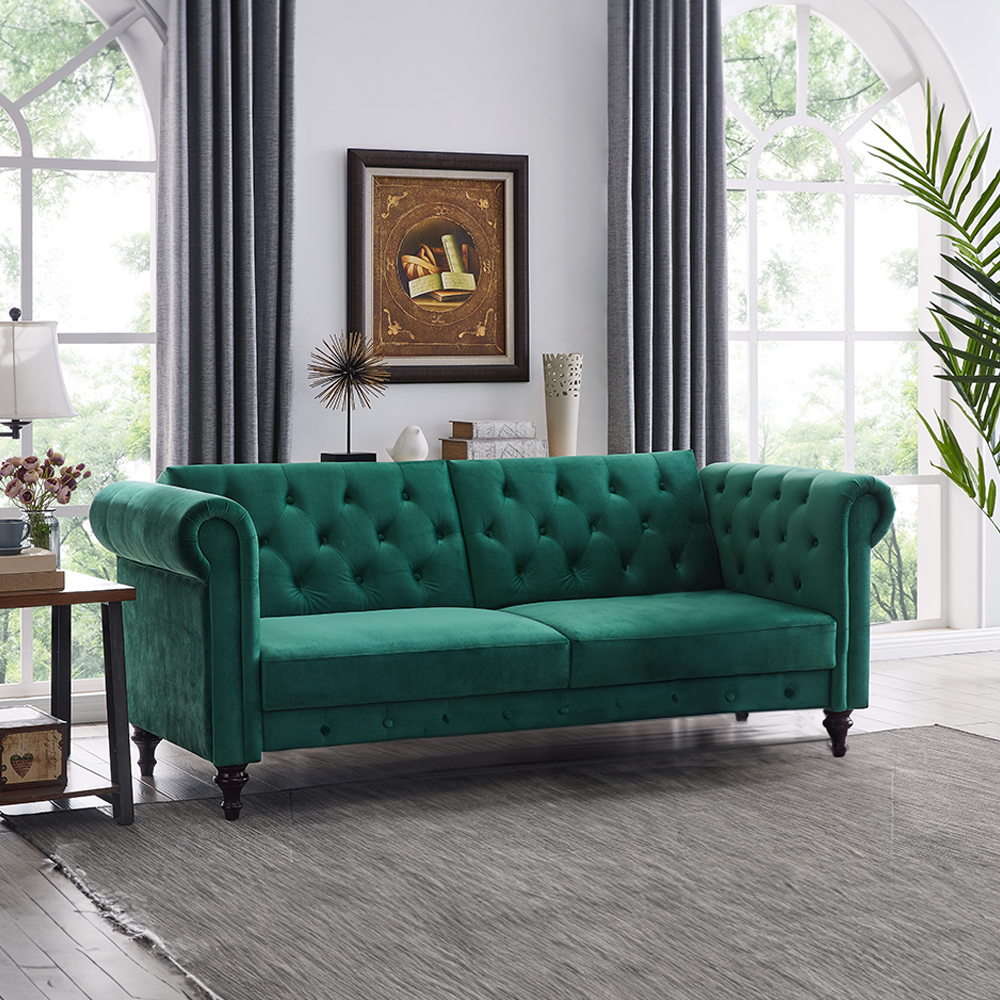 Sofa Cama 2 Plazas con antebrazos Verde 