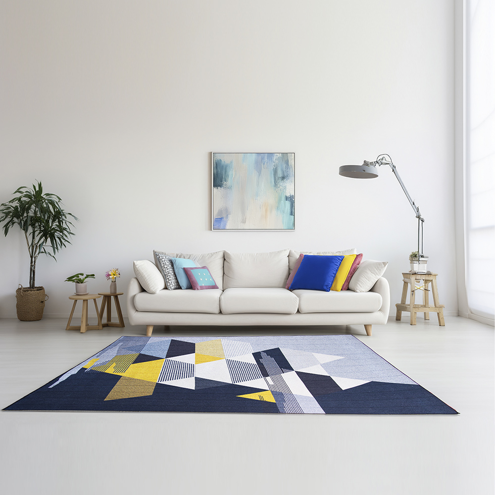 Tapete nórdico triángulos grises 2 x 1.60 m 