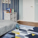 Tapete nórdico triángulos grises 2 x 1.60 m 