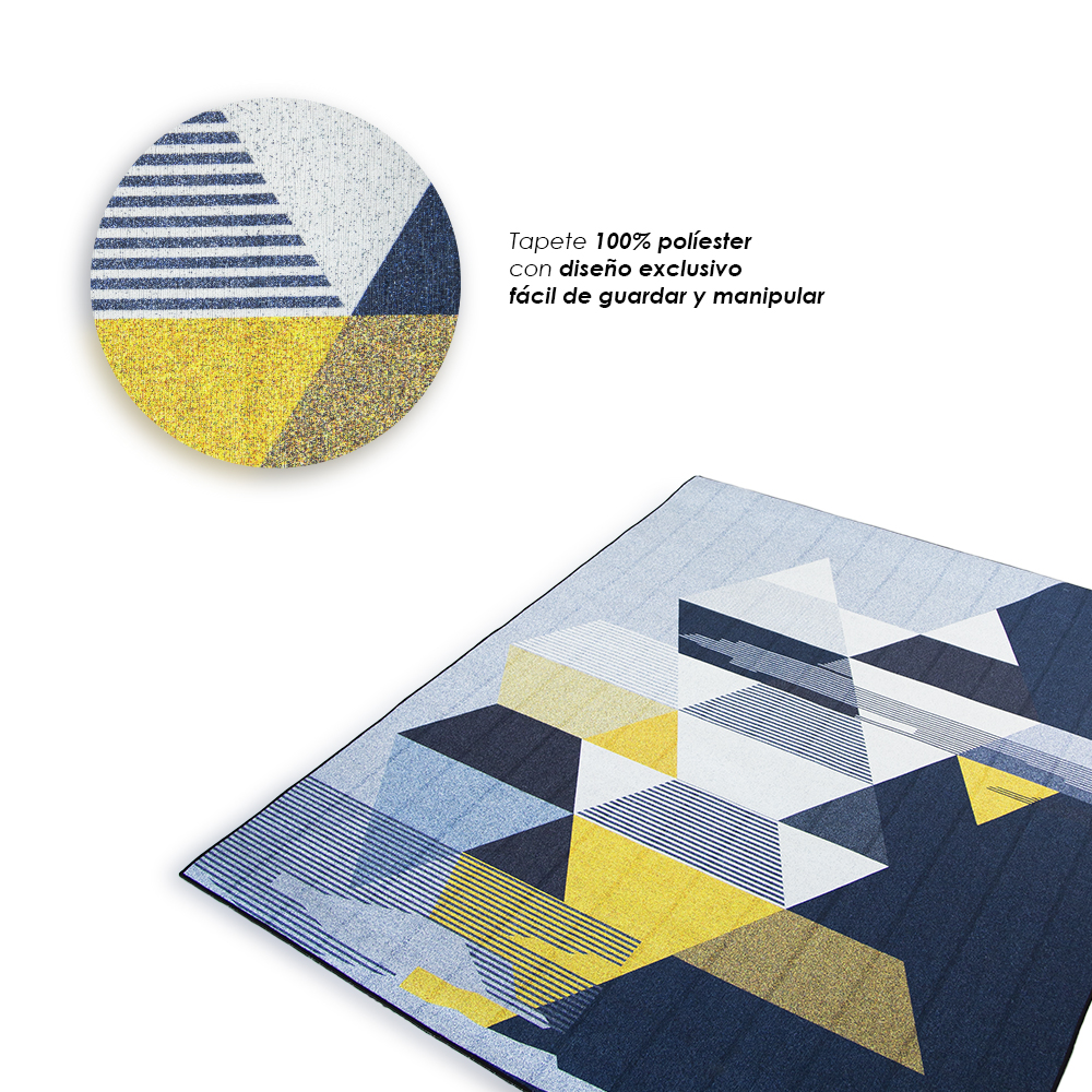 Tapete nórdico triángulos grises 2 x 1.60 m 