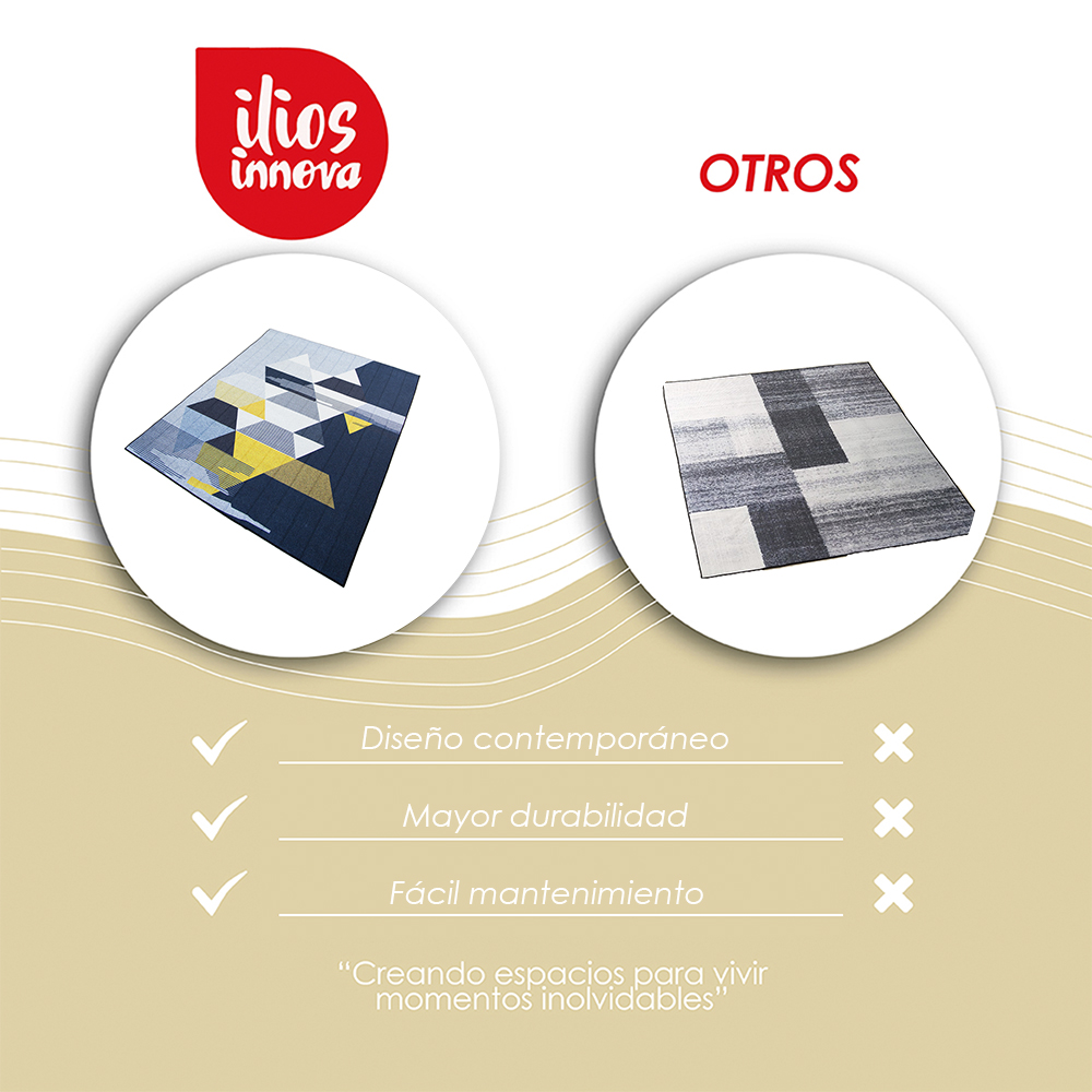 Tapete nórdico triángulos grises 2 x 1.60 m 