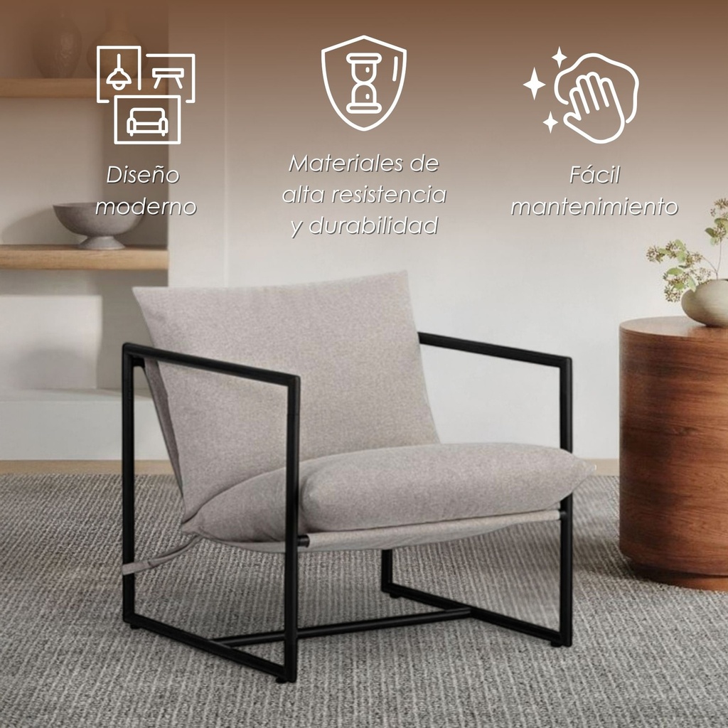 Silla de Acento Kyo color Gris