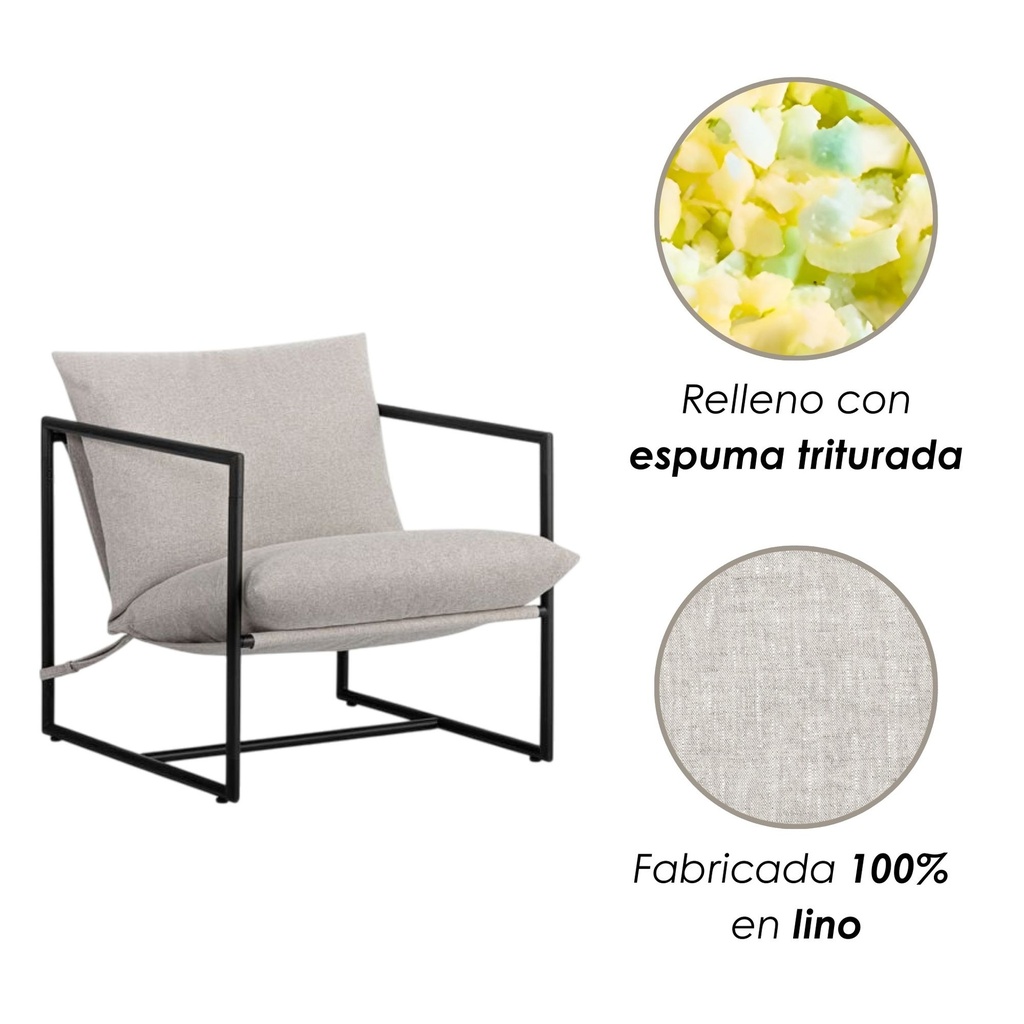 Silla de Acento Kyo color Gris