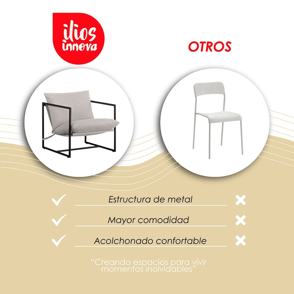 Silla de Acento Kyo color Gris