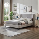Base Con Cabecera Cama-9569 color gris de Madera Matrimonial 