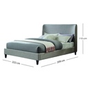 Base Con Cabecera Cama-9569 color gris de Madera King