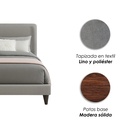 Base Con Cabecera Cama-9569 color gris de Madera King