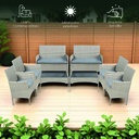 2 Salas de jardin 4P Gris con Gris