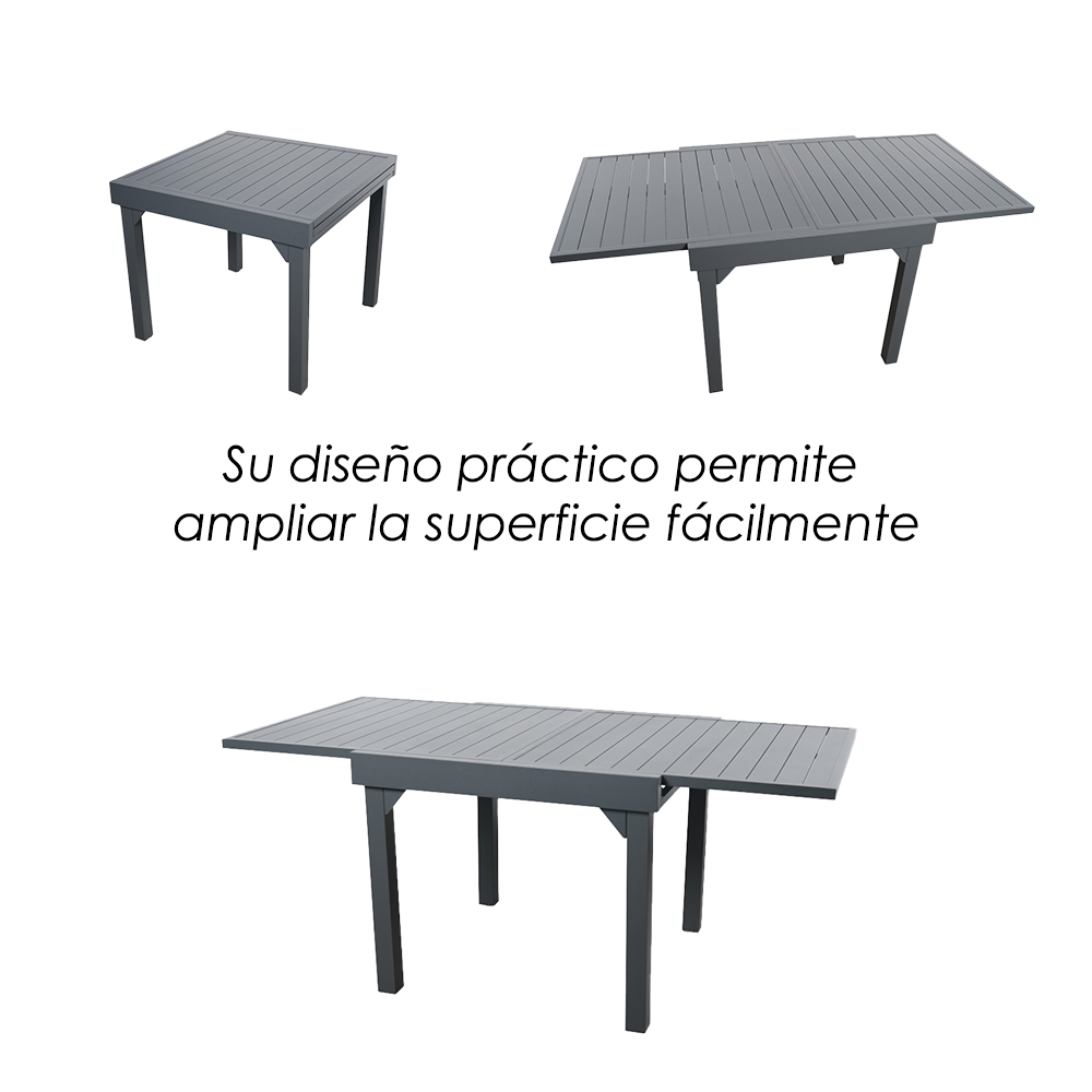 Mesa para comedor expandible color gris