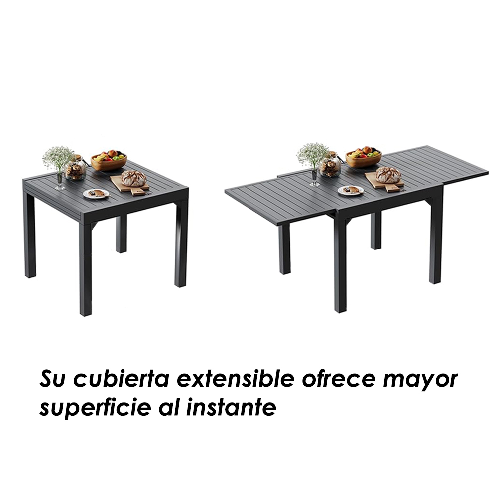 Mesa para comedor expandible color gris