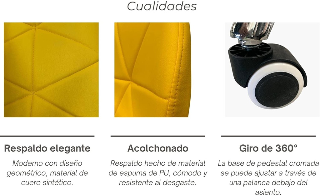 Silla para oficina con respaldo geométrico Amarillo