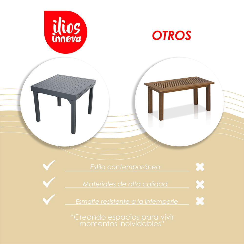Mesa para comedor expandible color gris