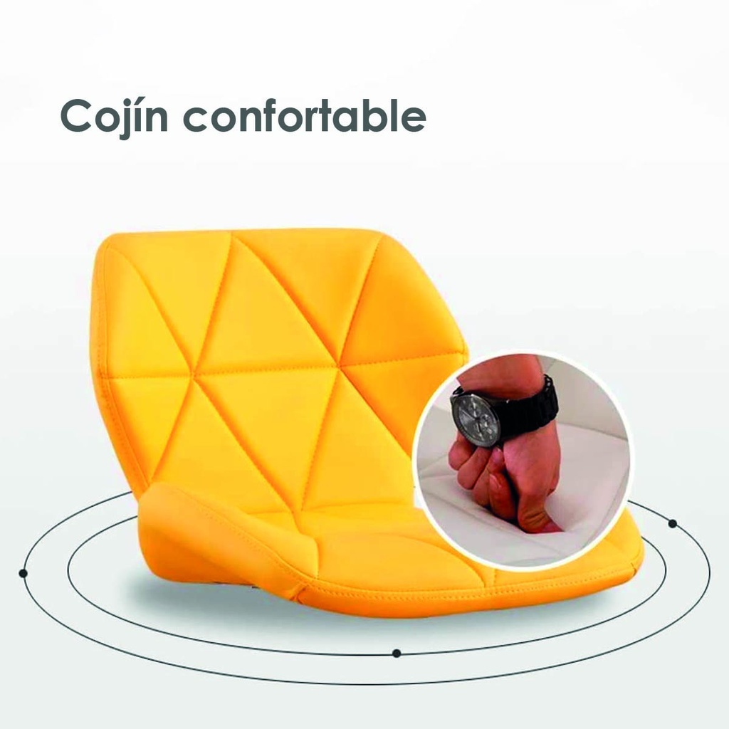 Silla para oficina con respaldo geométrico Amarillo