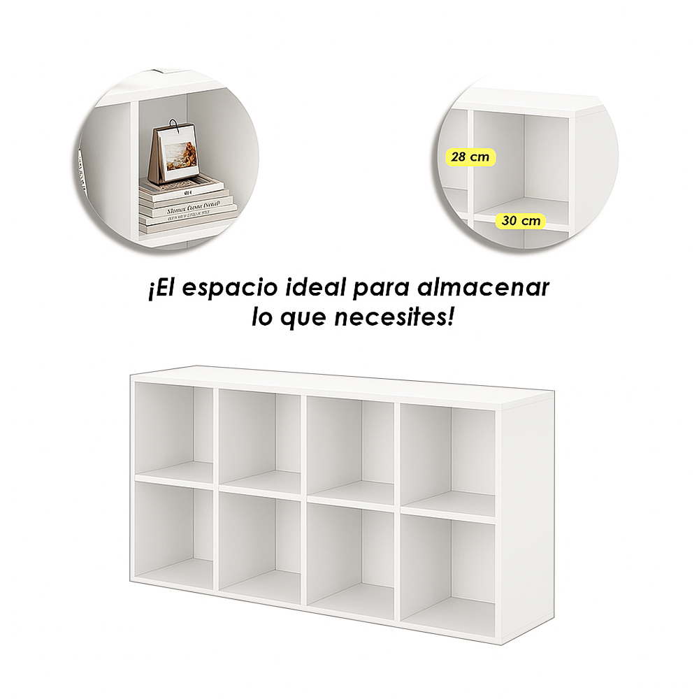 Librero 8 cubos Blanco