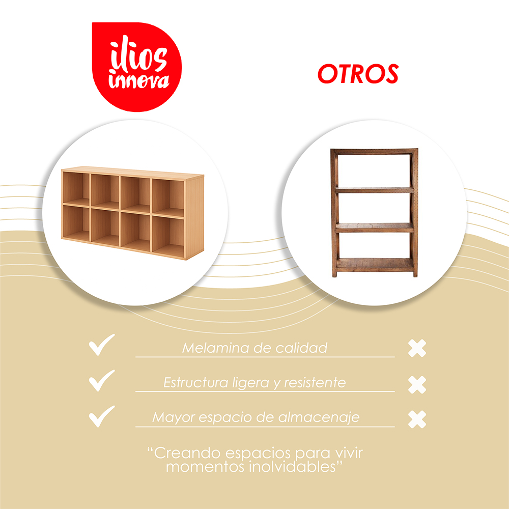 Librero 8 cubos Maple