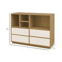 Librero 4 cubos y cajones maple