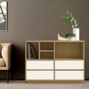 Librero 4 cubos y cajones maple