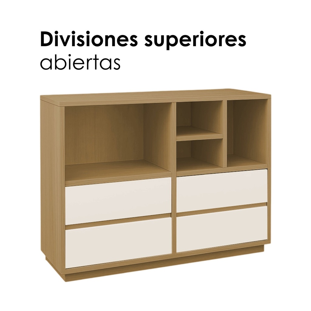Librero 4 cubos y cajones maple