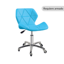 Silla para oficina con respaldo geométrico Azul