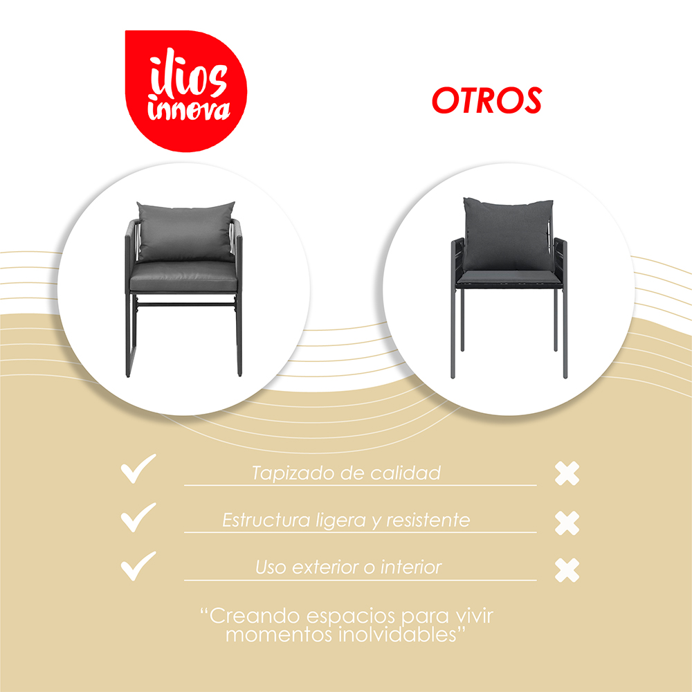 2 Sillas acojinadas de exterior