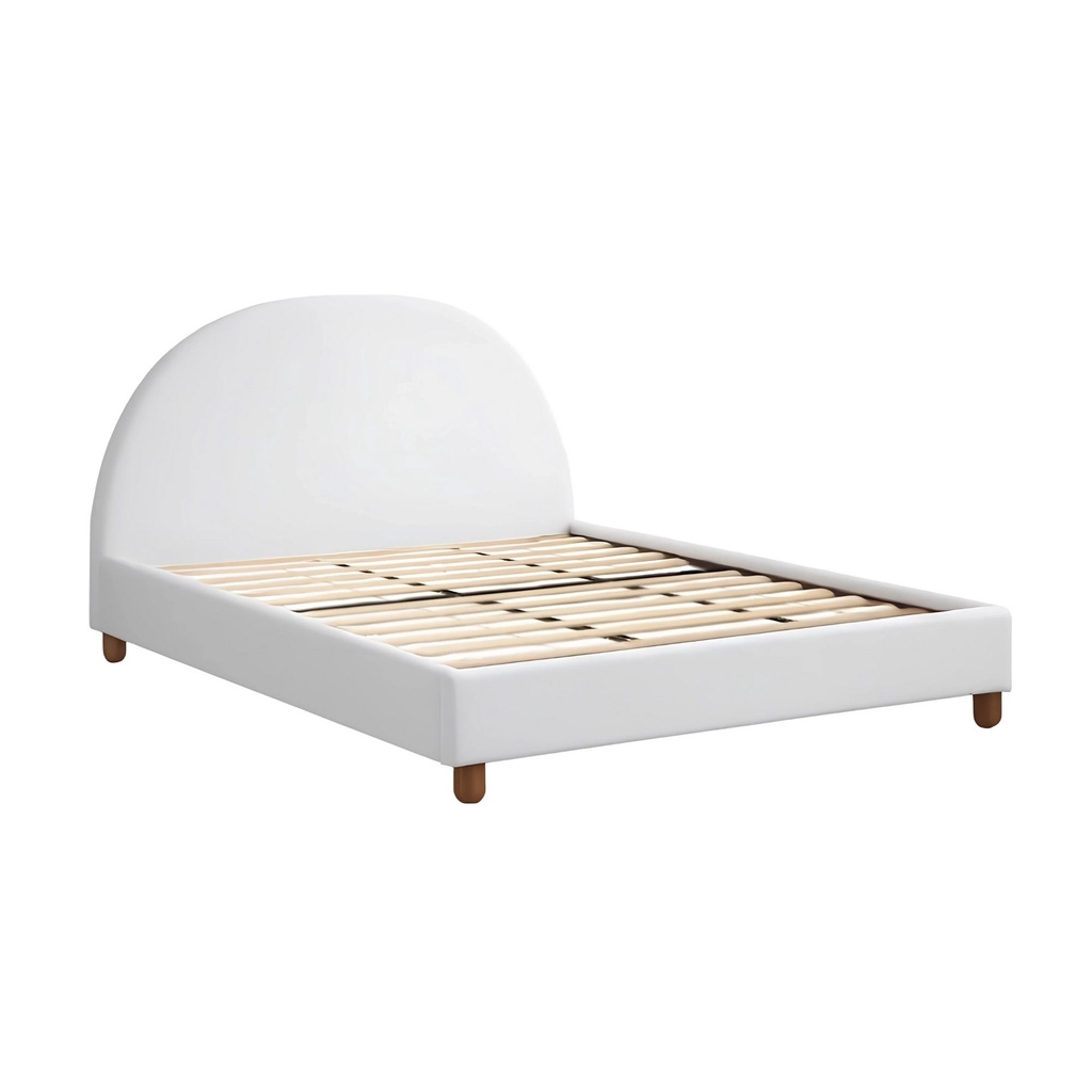 Base Con Cabecera Cama-9572 de Madera King Color Blanco