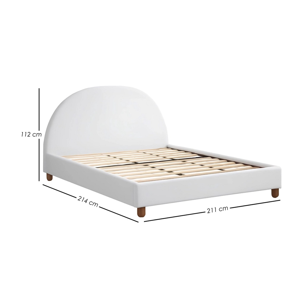 Base Con Cabecera Cama-9572 de Madera King Color Blanco