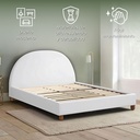 Base Con Cabecera Cama-9572 de Madera King Color Blanco