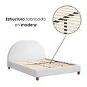 Base Con Cabecera Cama-9572 de Madera King Color Blanco