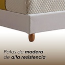 Base Con Cabecera Cama-9572 de Madera King Color Blanco