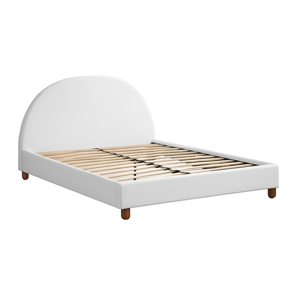 Base Con Cabecera Cama-9572 de Madera Matrimonial Color Blanco