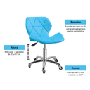 Silla para oficina con respaldo geométrico Azul