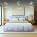 Base Con Cabecera Cama-9524 de Madera Matrimonial Color Azul