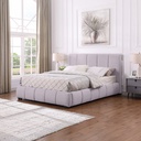 Base Con Cabecera Cama-9524 de Madera Matrimonial Color Azul