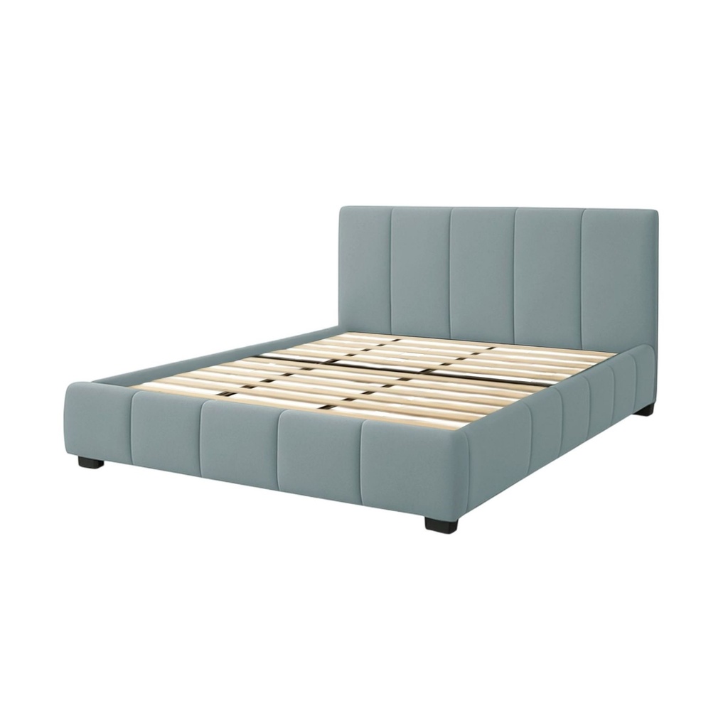 Base Con Cabecera Cama-9524 de Madera King Color Azul