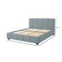 Base Con Cabecera Cama-9524 de Madera King Color Azul