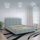 Base Con Cabecera Cama-9524 de Madera King Color Azul