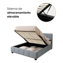 Base Con Cabecera Cama-9524 de Madera King Color Azul
