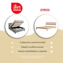 Base Con Cabecera Cama-9524 de Madera King Color Azul