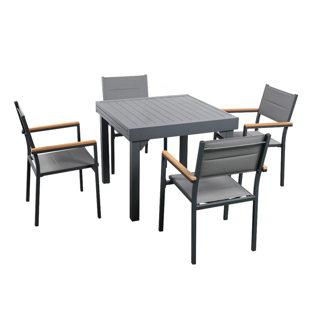 Comedor expandible para exterior con 4 sillas