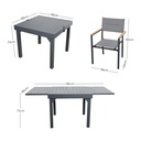 Comedor expandible para exterior con 4 sillas