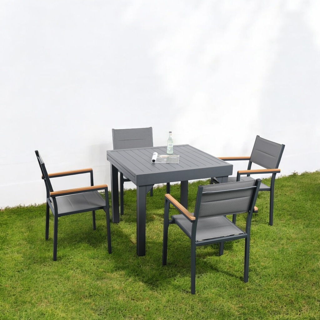 Comedor expandible para exterior con 4 sillas