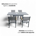 Comedor expandible para exterior con 4 sillas