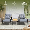 Sala de jardin 2 plazas Gris
