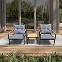 Sala de jardin 2 plazas Gris