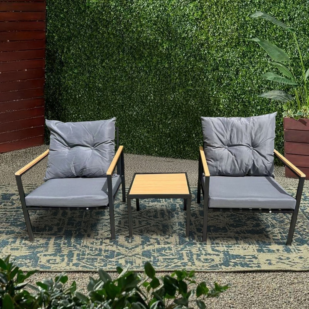 Sala de jardin 2 plazas Gris