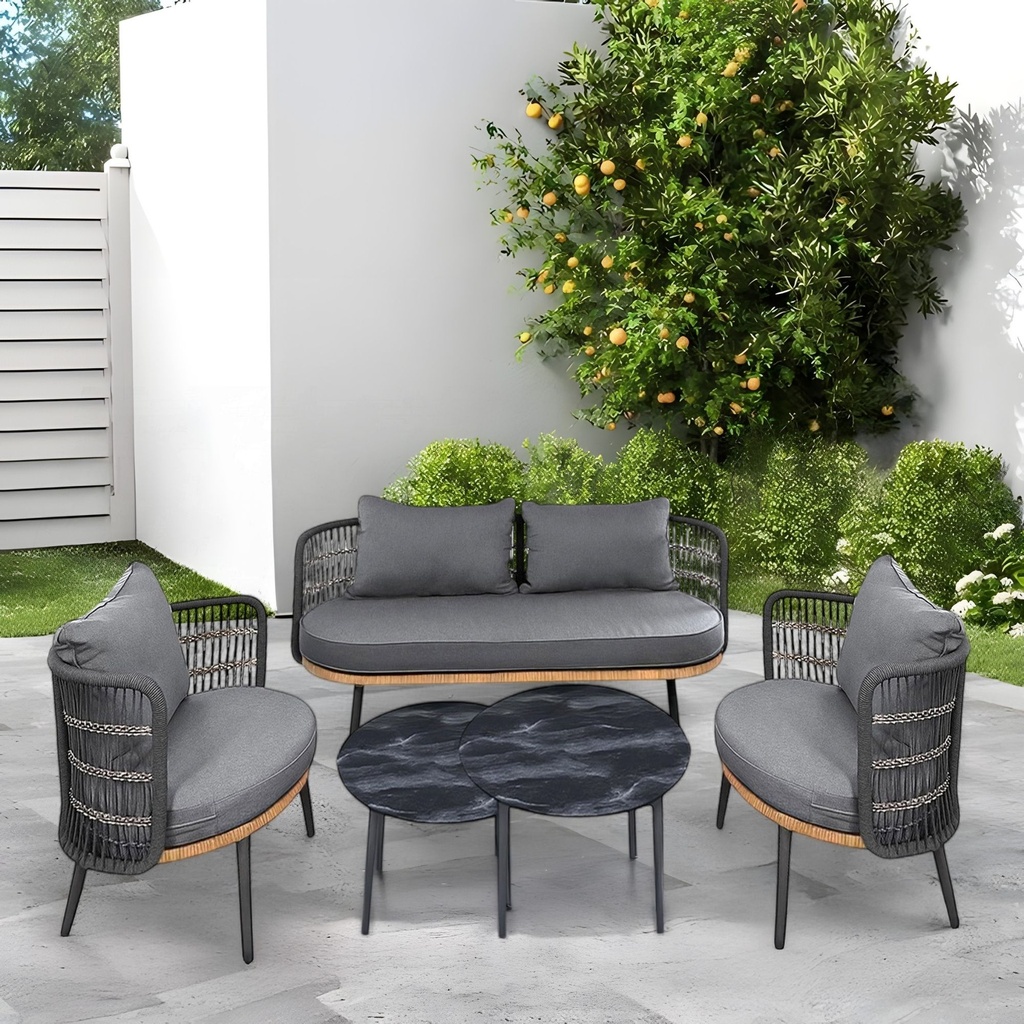 Sala de jardín de 4 Pzs Gris